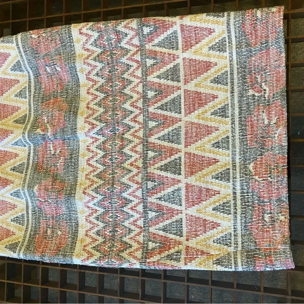 Free People Mendocino Woven Pencil Midi Skirt Southwestern front Slit size small